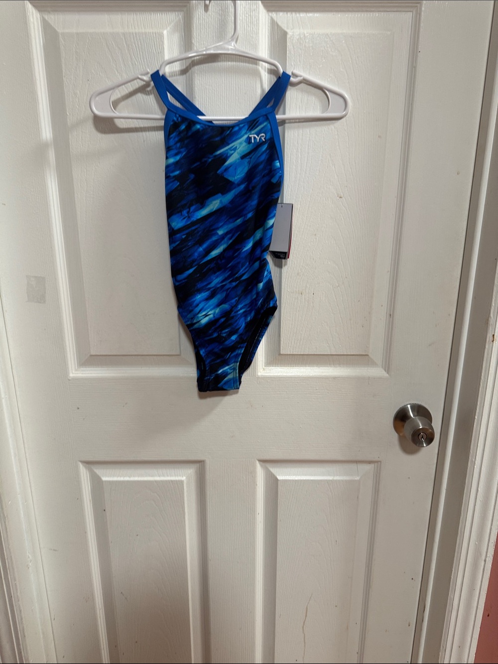 TYR Blue Multi-Tone Racerback Kids One-Piece Swimsuit